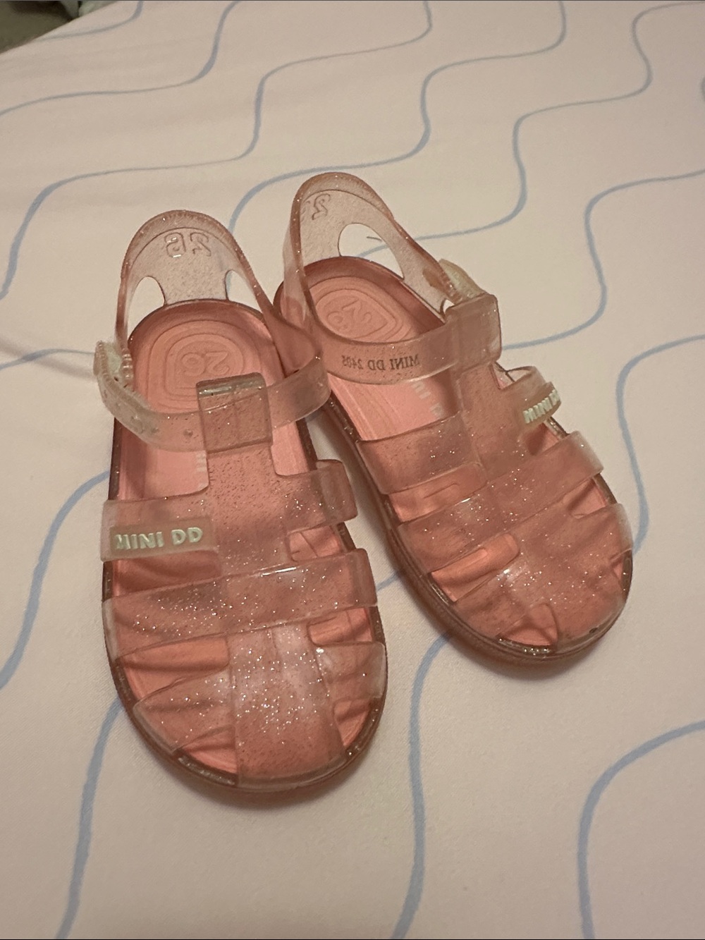 Mini DD- Glitter Jelly Sandals for Kids - Pink- Size Euro 26/US 10